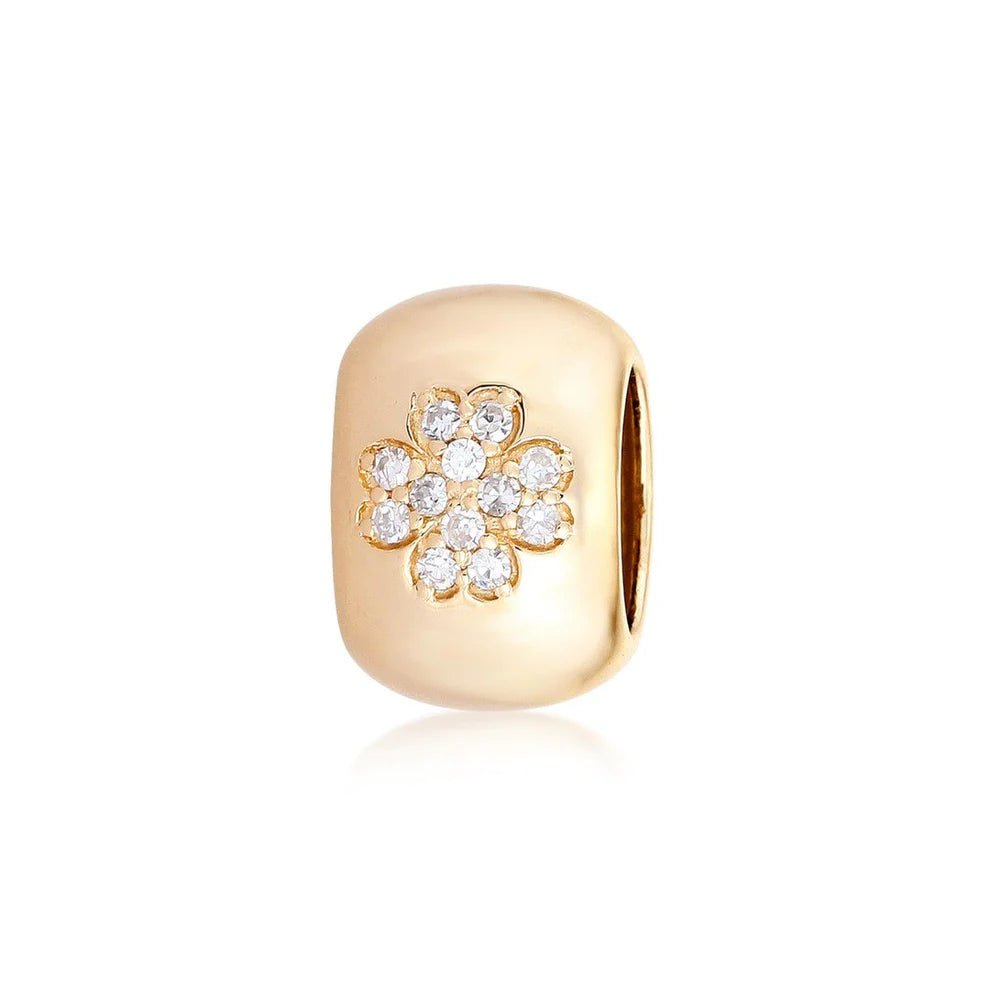 14K Diamond 4 Leaf Clover Spacer Bead - Nolita