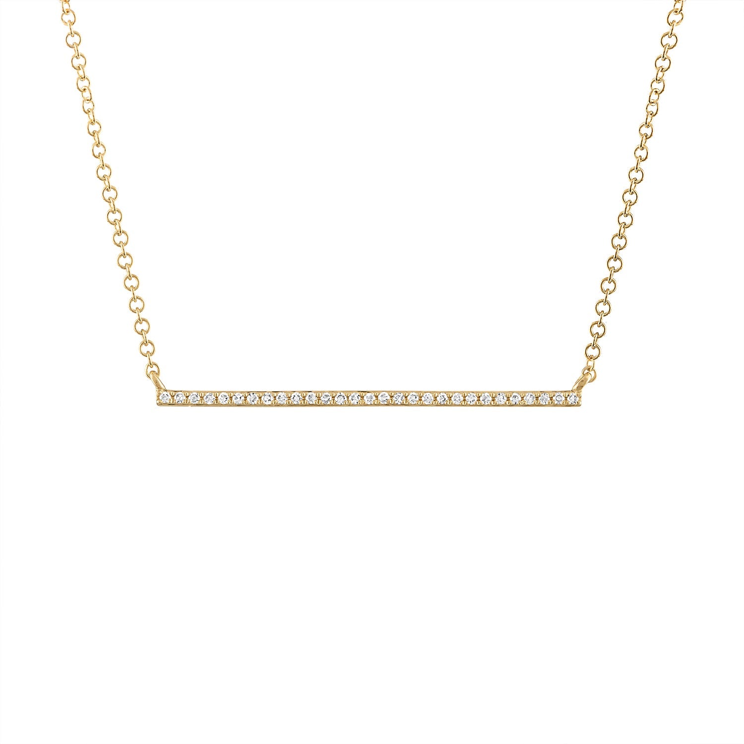 14K Diamond Bar Necklace - Nolita