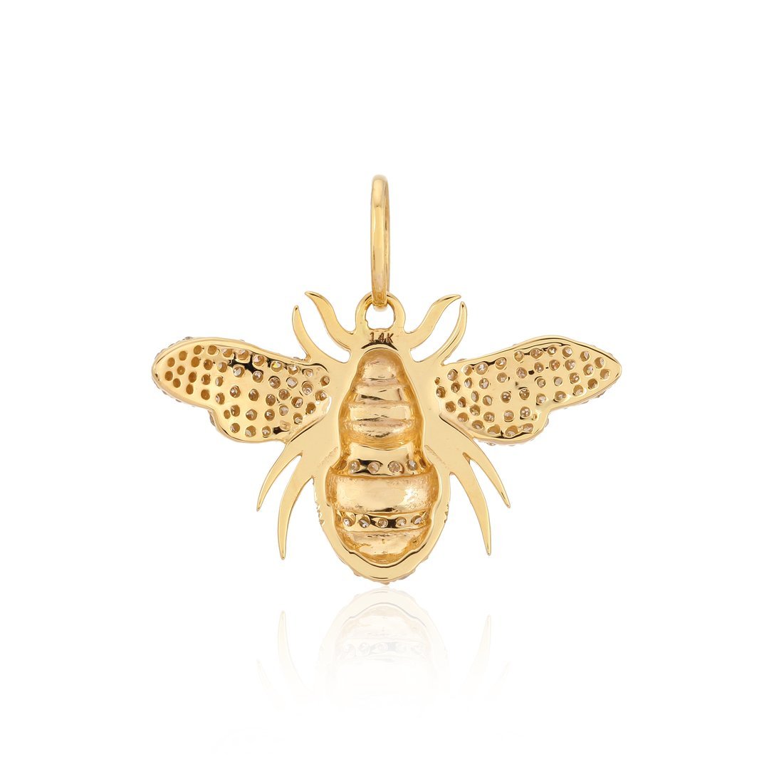 14K Diamond Bee Charm - Nolita