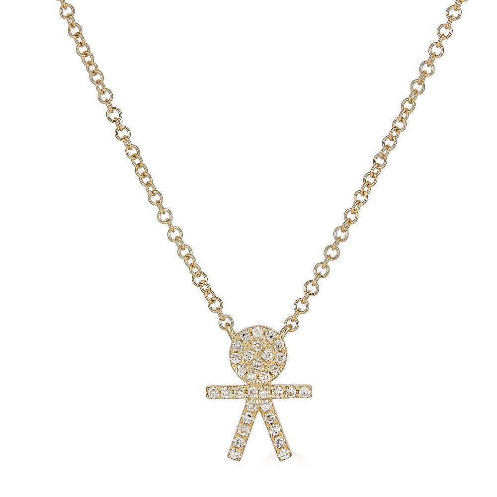 14K Diamond Boy Necklace - Nolita