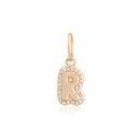 14K Diamond Bubble Initial Letter Charm - Nolita