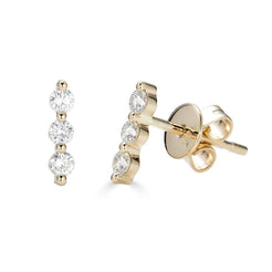 14K Diamond Bubble Stud Earrings - Nolita