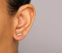 14K Diamond Bubble Stud Earrings - Nolita