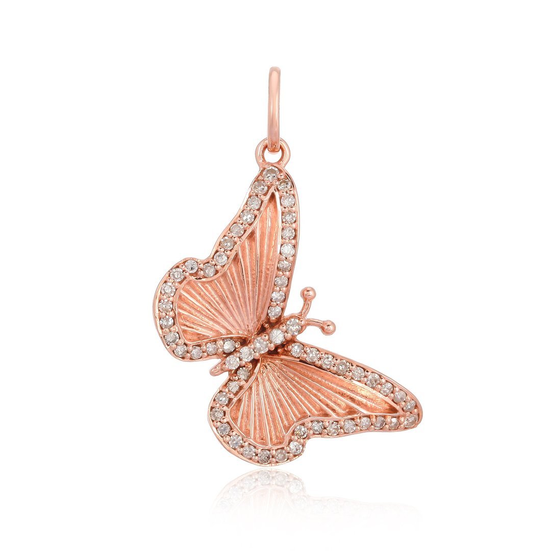 14K Diamond Butterfly Charm - Nolita