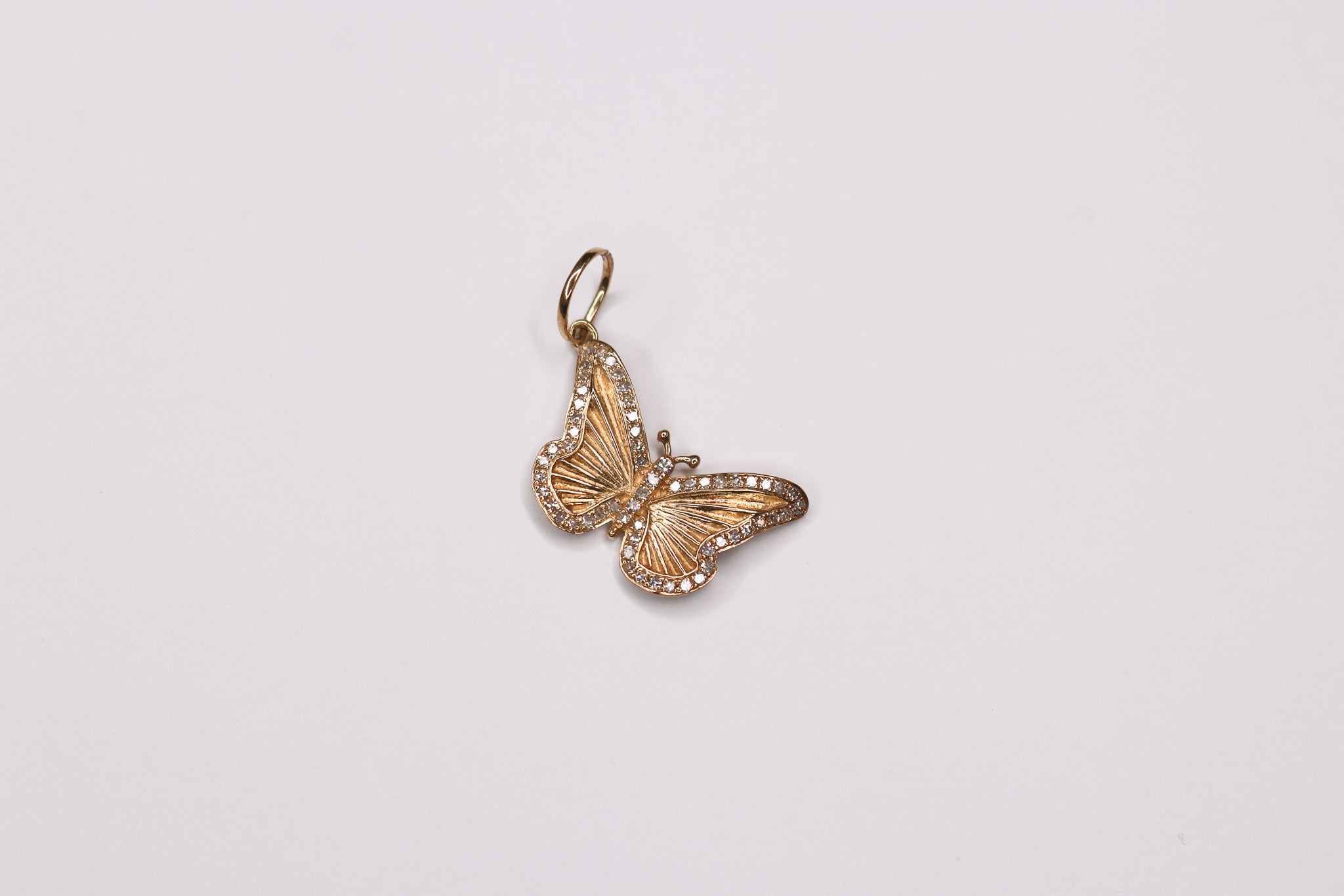 14K Diamond Butterfly Charm - Nolita