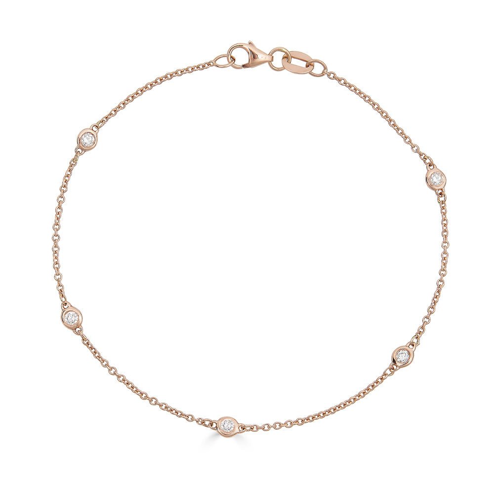 14K Diamond By The Yard Bracelet - Nolita