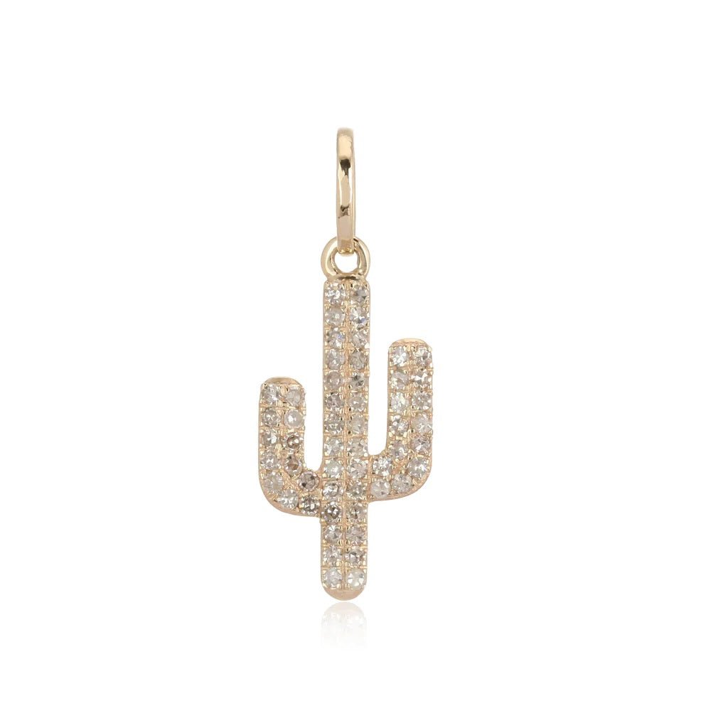 14K Diamond Cactus Charm - Nolita