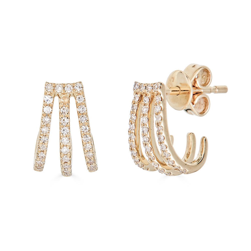 14K Diamond Caged Earrings - Nolita
