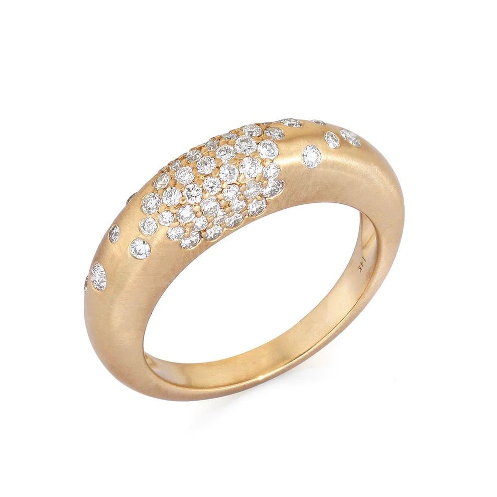 14K Diamond Cascade Dome Ring - Nolita