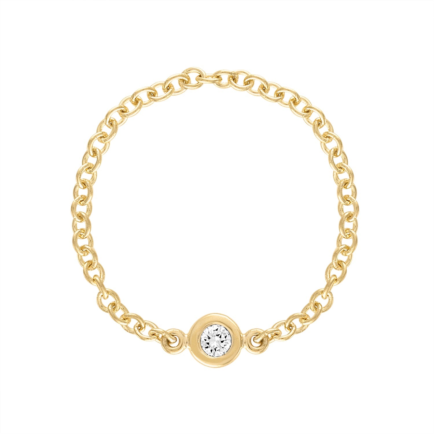 14K Diamond Chain Ring - Nolita
