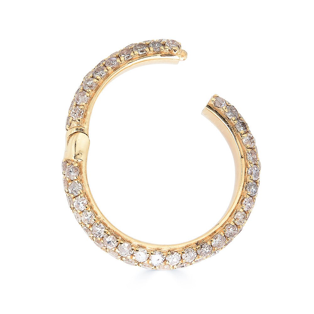 14K Diamond Circle Charm Lock - Nolita