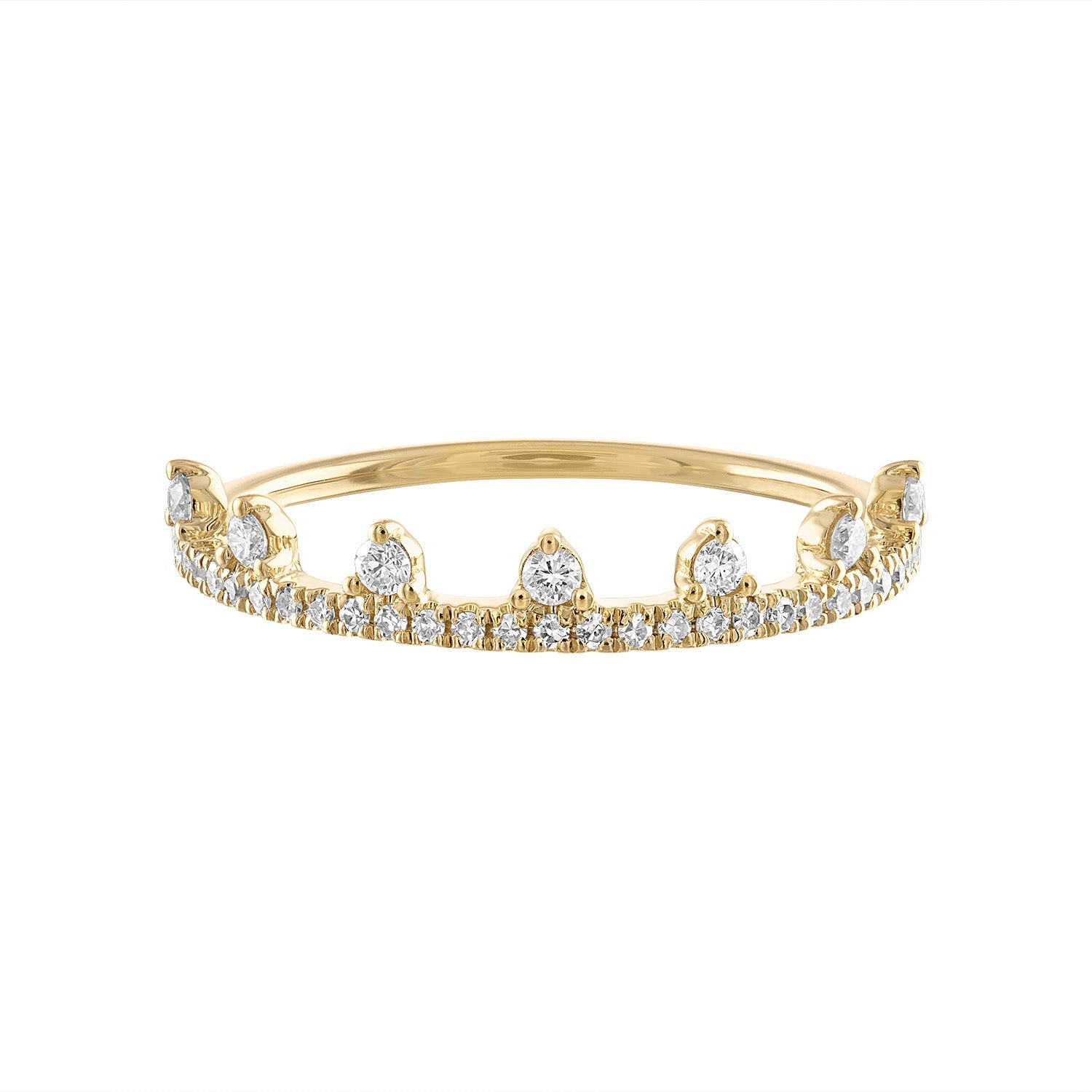 14K Diamond Crown Ring - Nolita
