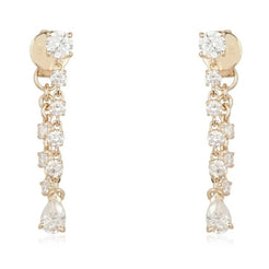 14K Diamond Dangle Chain Earrings - Nolita