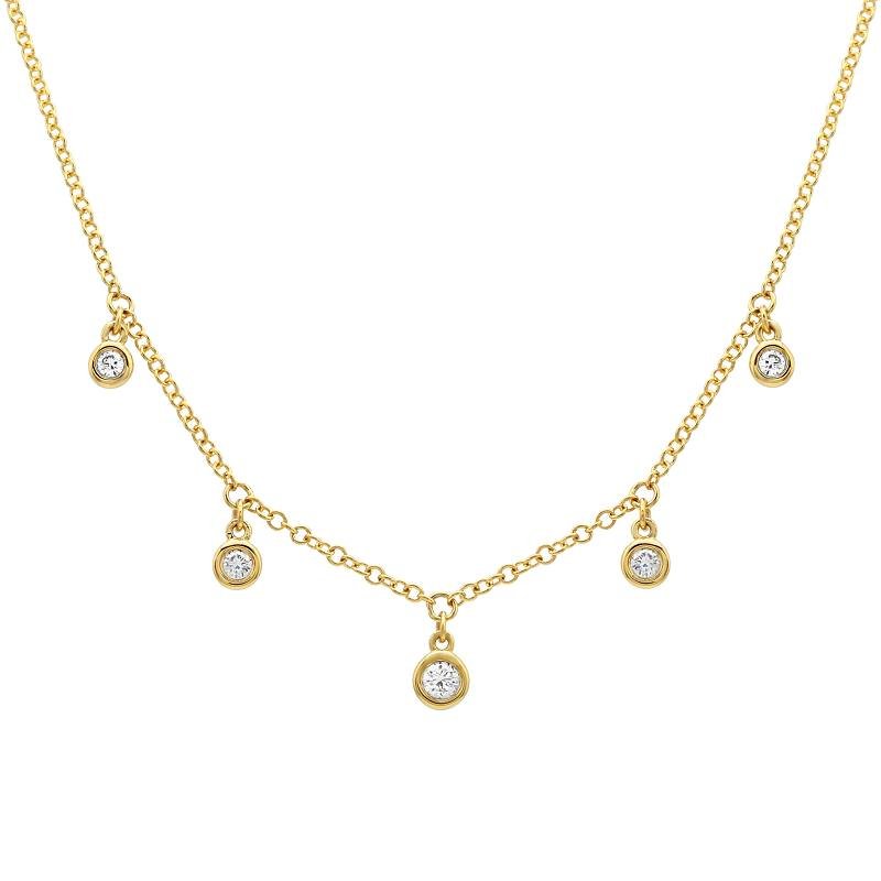 14K Diamond Dangle Necklace - Nolita