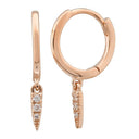 14K Diamond Dangle Spike Huggies - Nolita