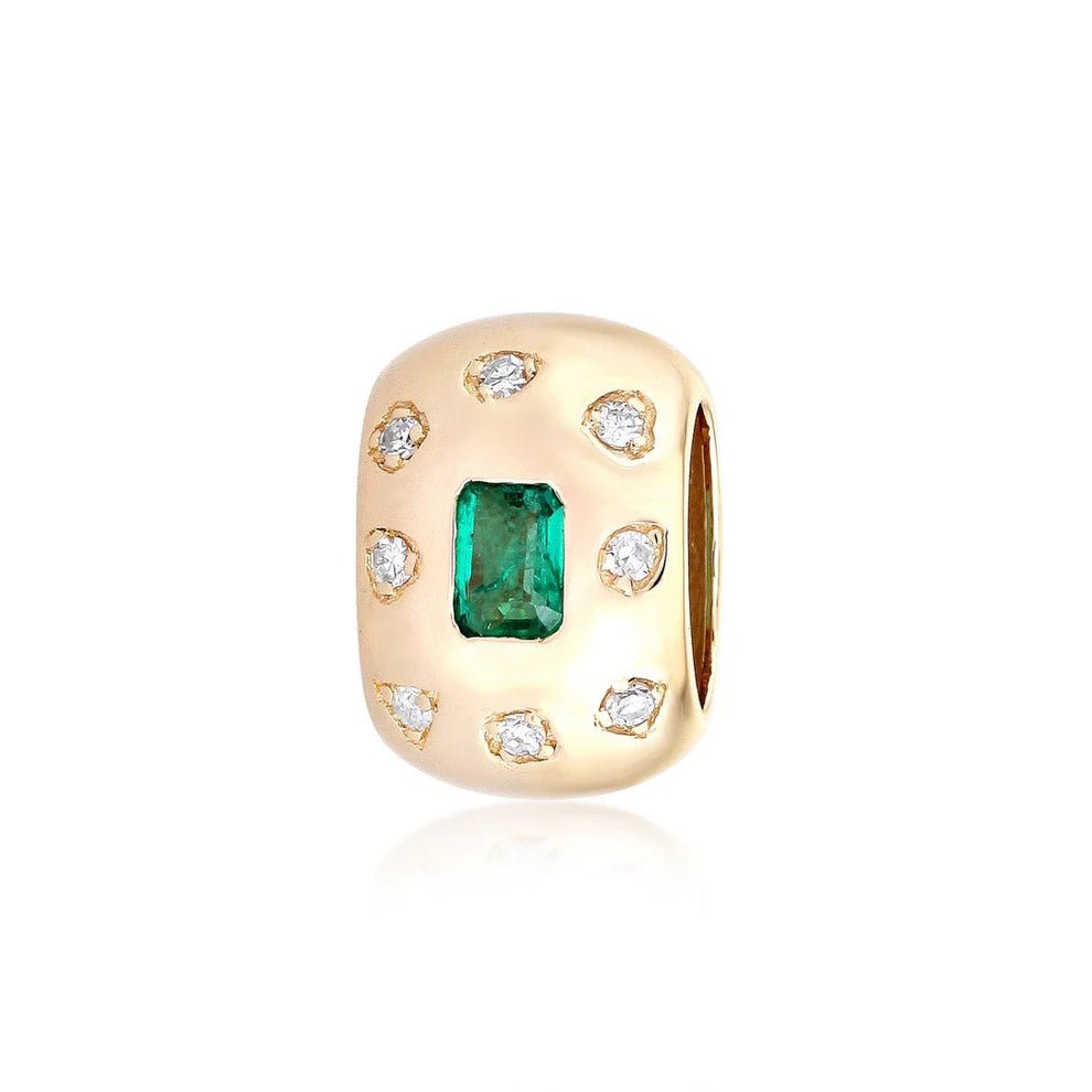 14K Diamond Emerald Spacer Bead - Nolita