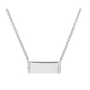 14K Diamond Engravable Bar Necklace- Mini - Nolita