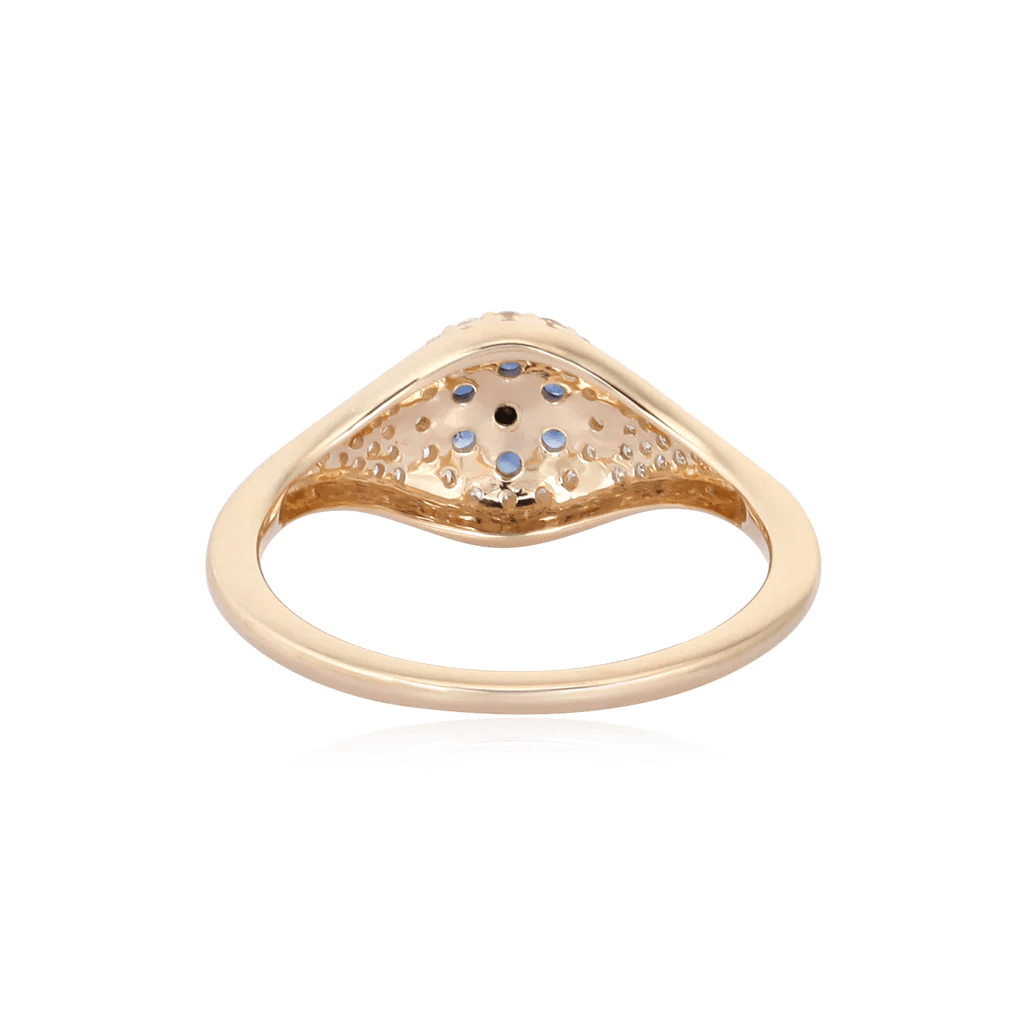 14K Diamond Evil Eye Ring - Nolita