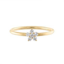 14K Diamond Flower Ring - Nolita