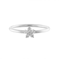 14K Diamond Flower Ring - Nolita