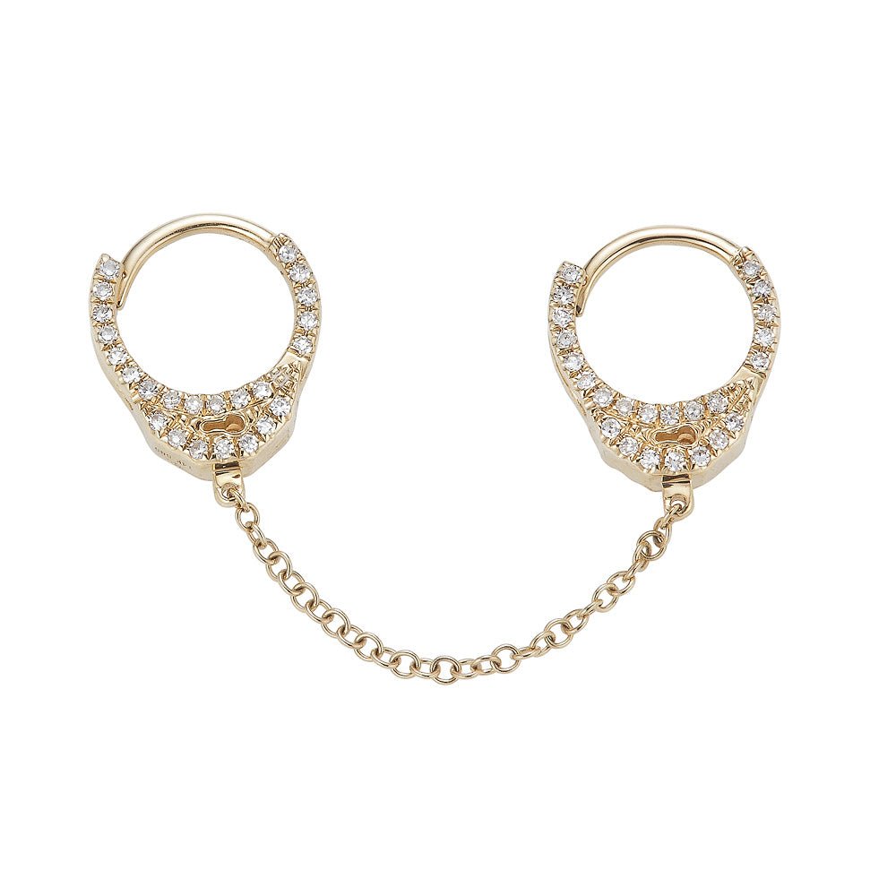 14K Diamond Hand Cuff Earrings - Nolita