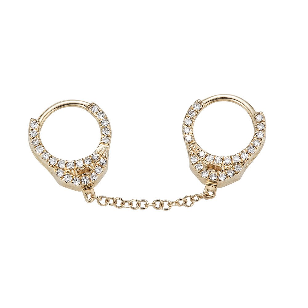 14K Diamond Hand Cuff Earrings- Small - Nolita