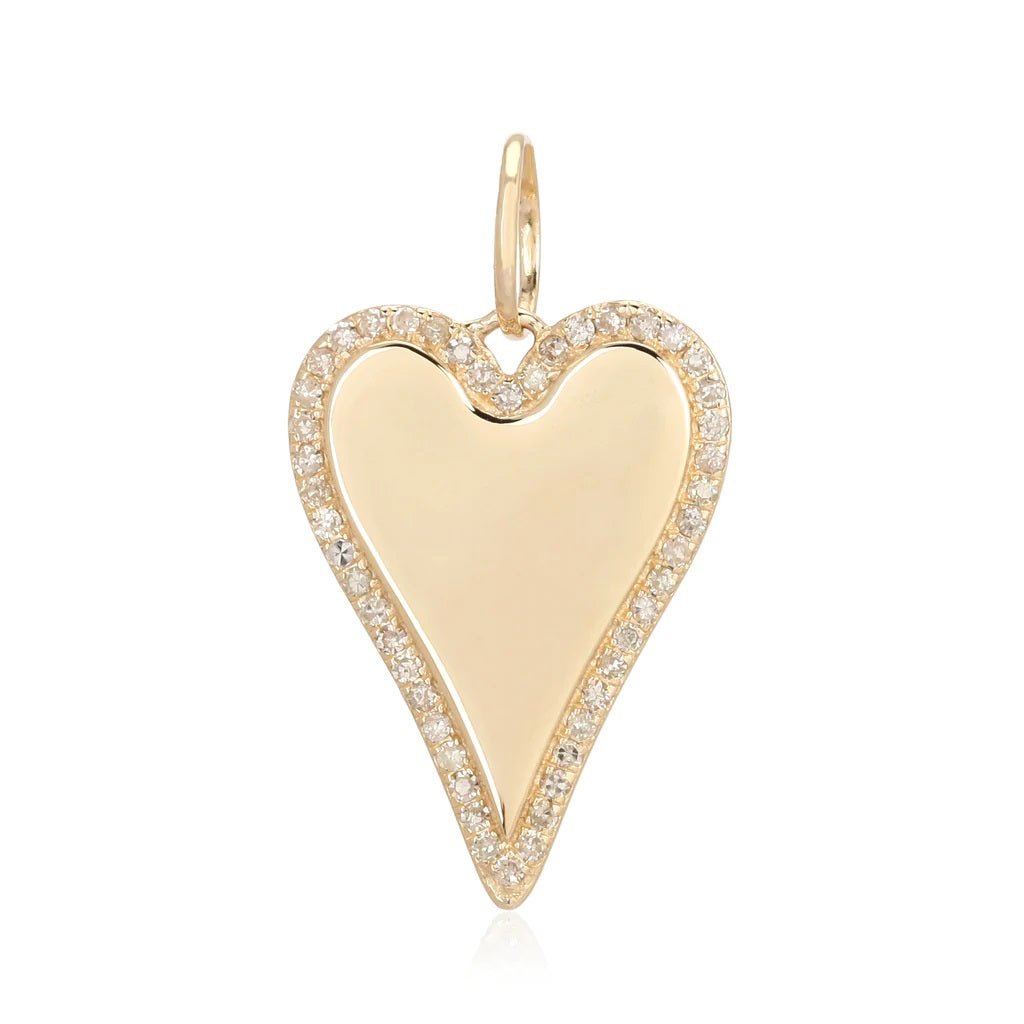 14K Diamond Heart Charm - Nolita