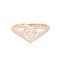 14K Diamond Heart Ring - Nolita