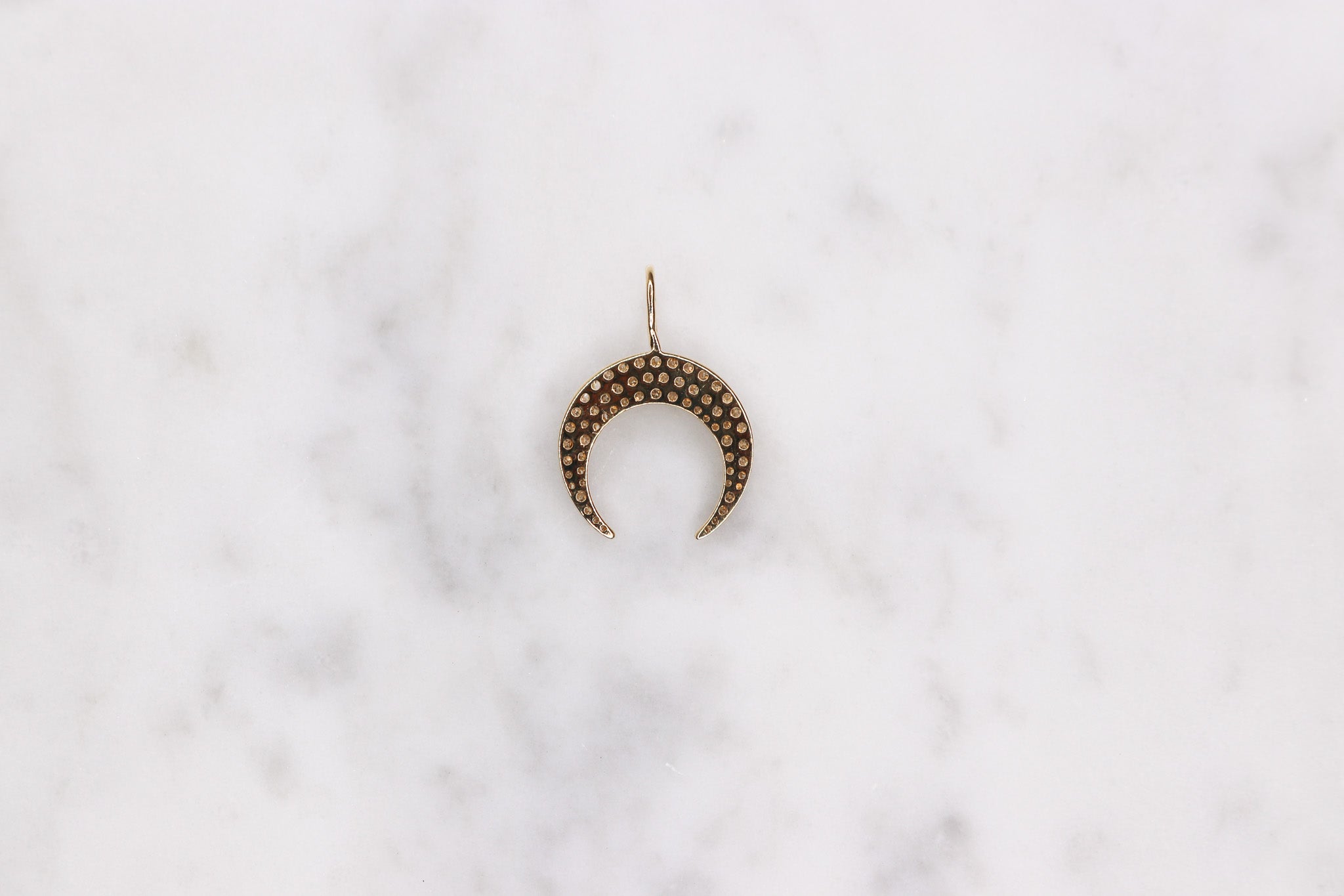 14K Diamond Horn Charm - Nolita