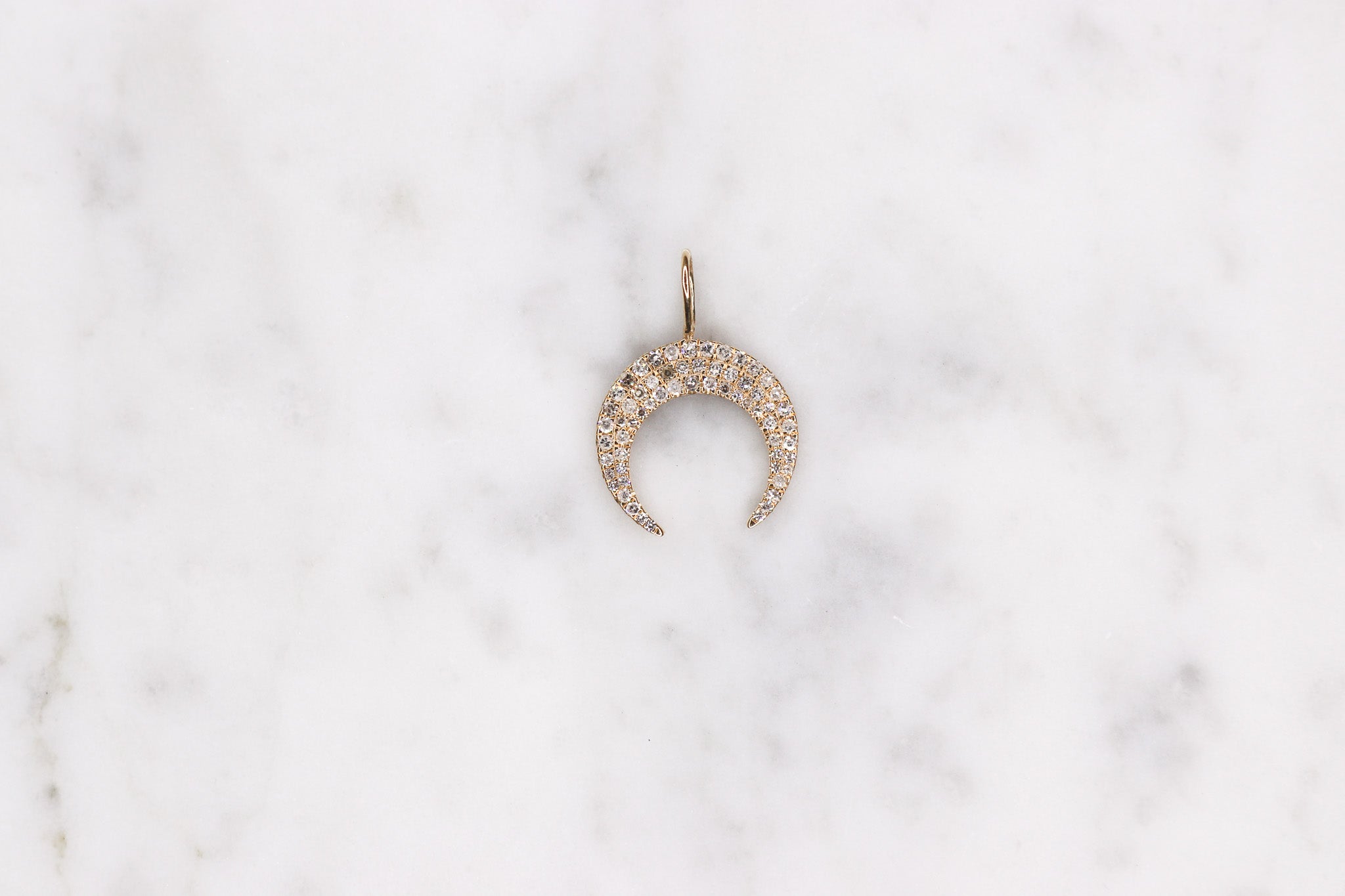 14K Diamond Horn Charm - Nolita