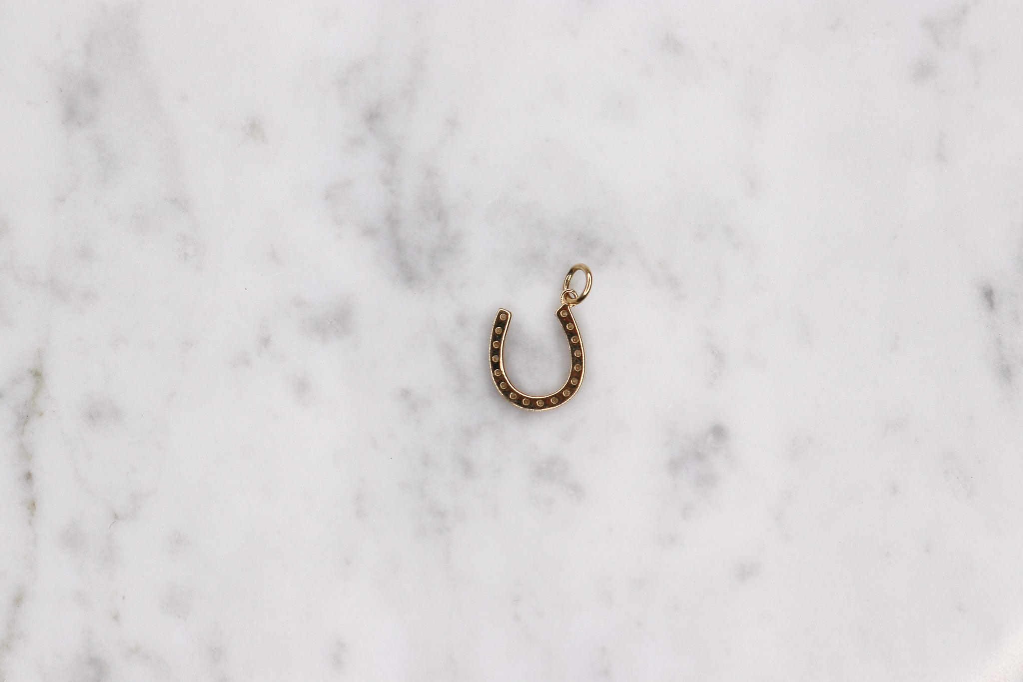 14K Diamond Horseshoe Charm - Nolita