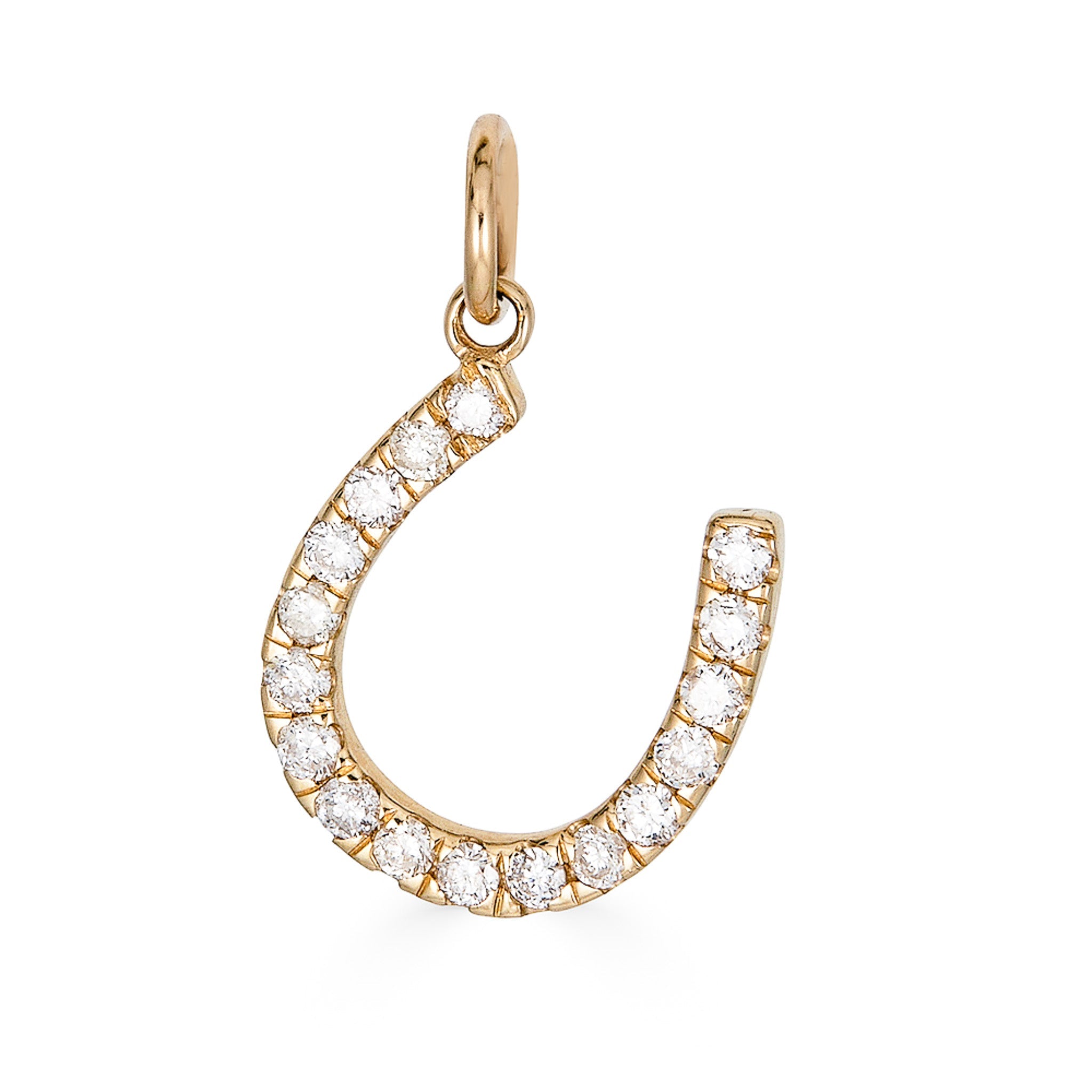 14K Diamond Horseshoe Charm - Nolita