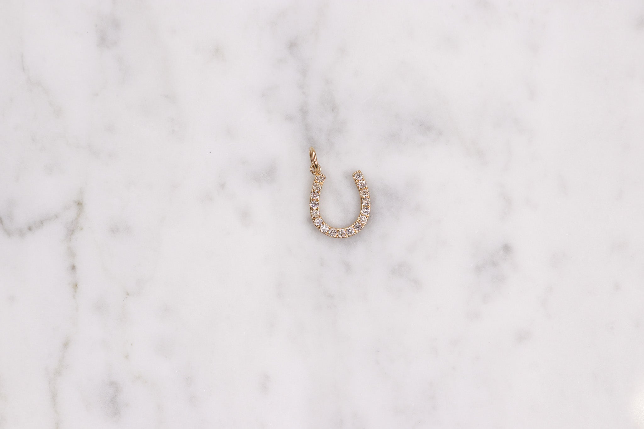 14K Diamond Horseshoe Charm - Nolita