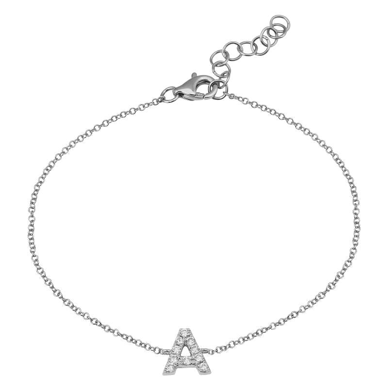 14K Diamond Initial Bracelet - Nolita