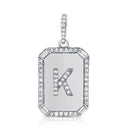 14K Diamond Initial Dog Tag - Nolita