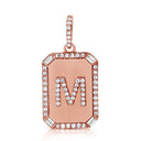 14K Diamond Initial Dog Tag - Nolita