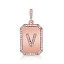 14K Diamond Initial Dog Tag - Nolita