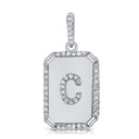 14K Diamond Initial Dog Tag - Nolita