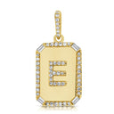 14K Diamond Initial Dog Tag - Nolita