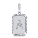 14K Diamond Initial Dog Tag - Nolita