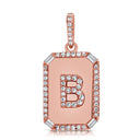 14K Diamond Initial Dog Tag - Nolita