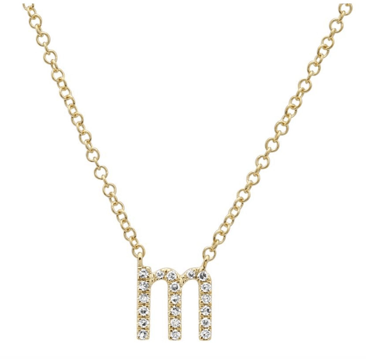 14K Diamond Initial Necklace - Lowercase - Nolita