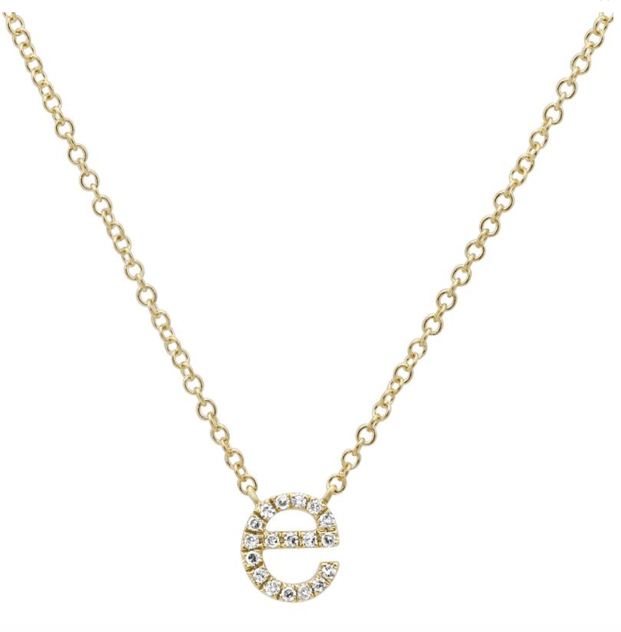 14K Diamond Initial Necklace - Lowercase - Nolita