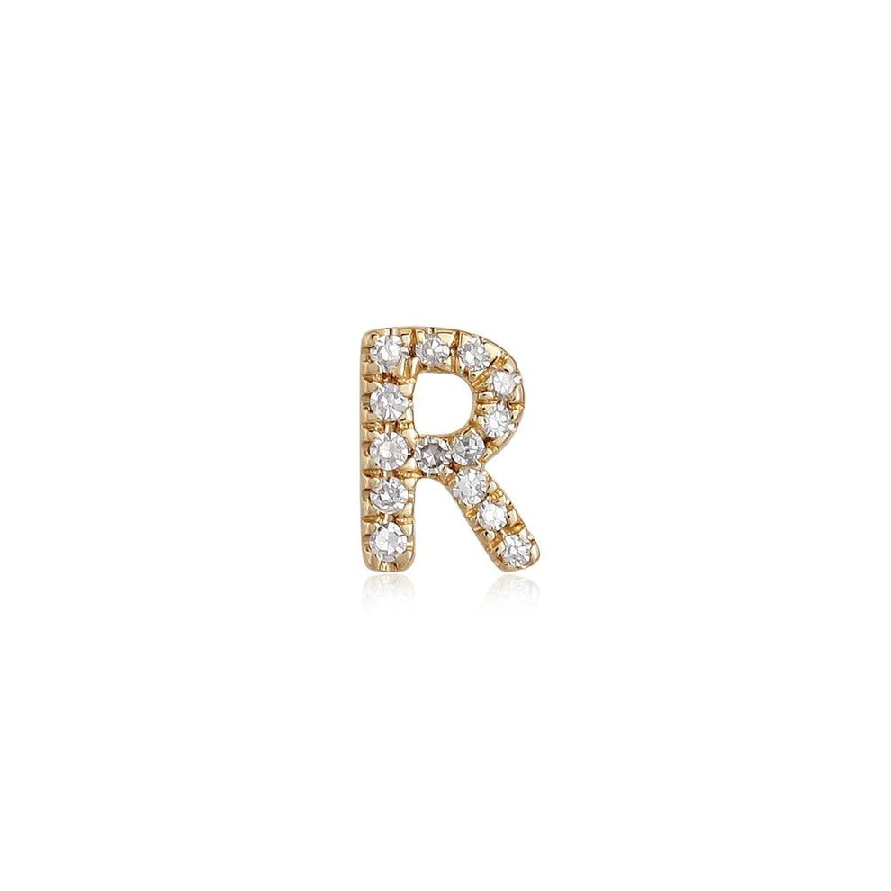 14K Diamond Initial Stud - Nolita