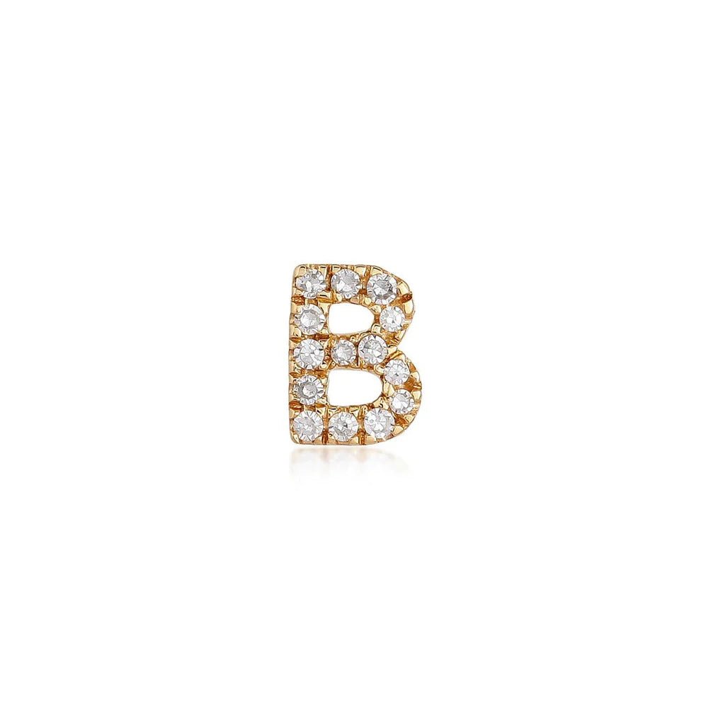 14K Diamond Initial Stud - Nolita