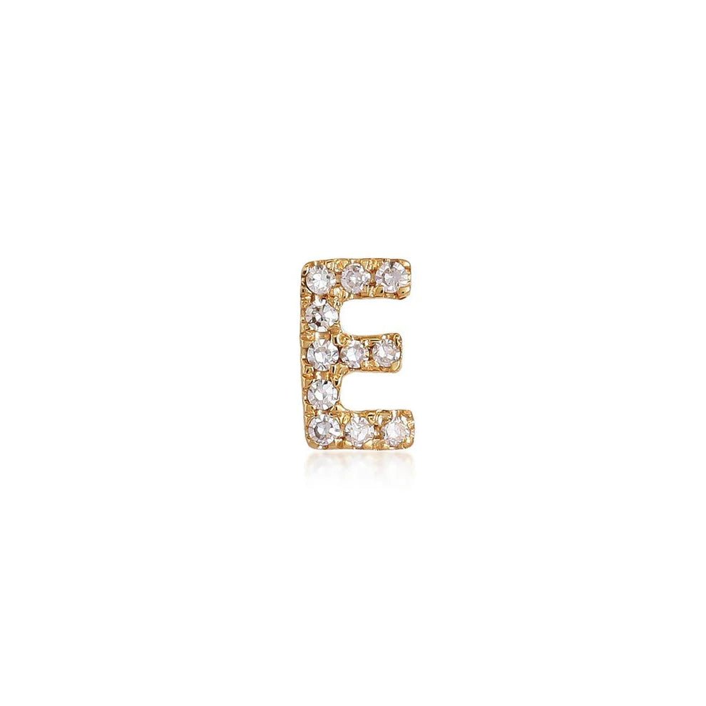 14K Diamond Initial Stud - Nolita