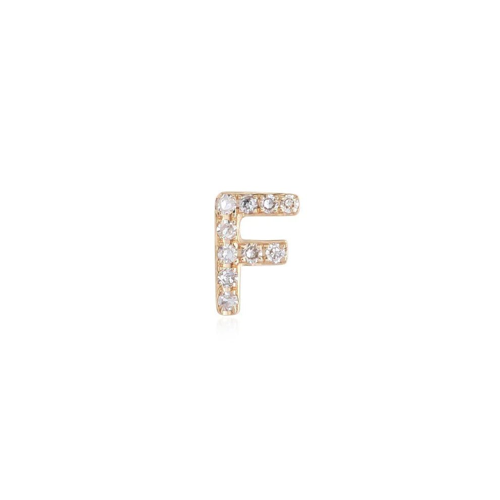 14K Diamond Initial Stud - Nolita