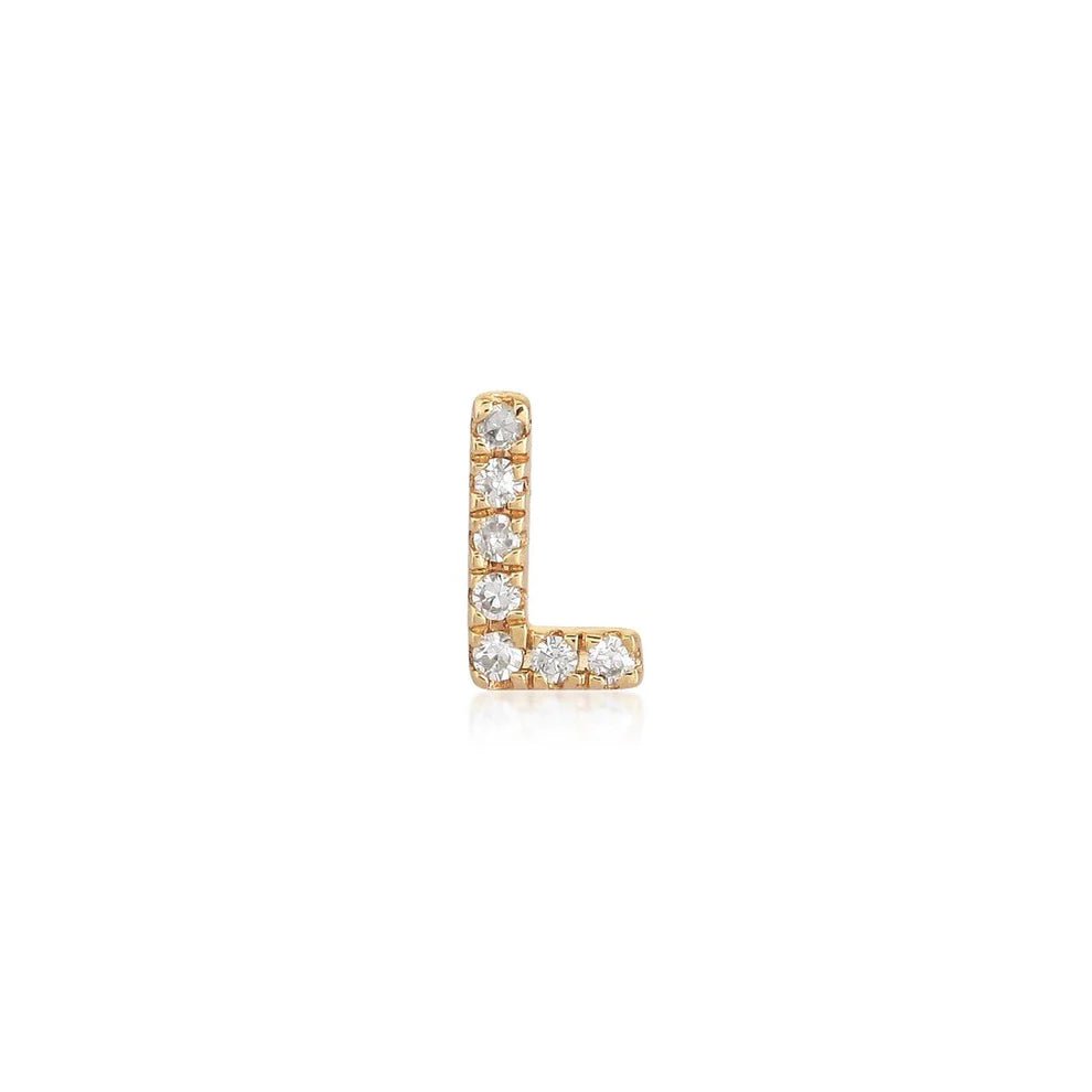 14K Diamond Initial Stud - Nolita