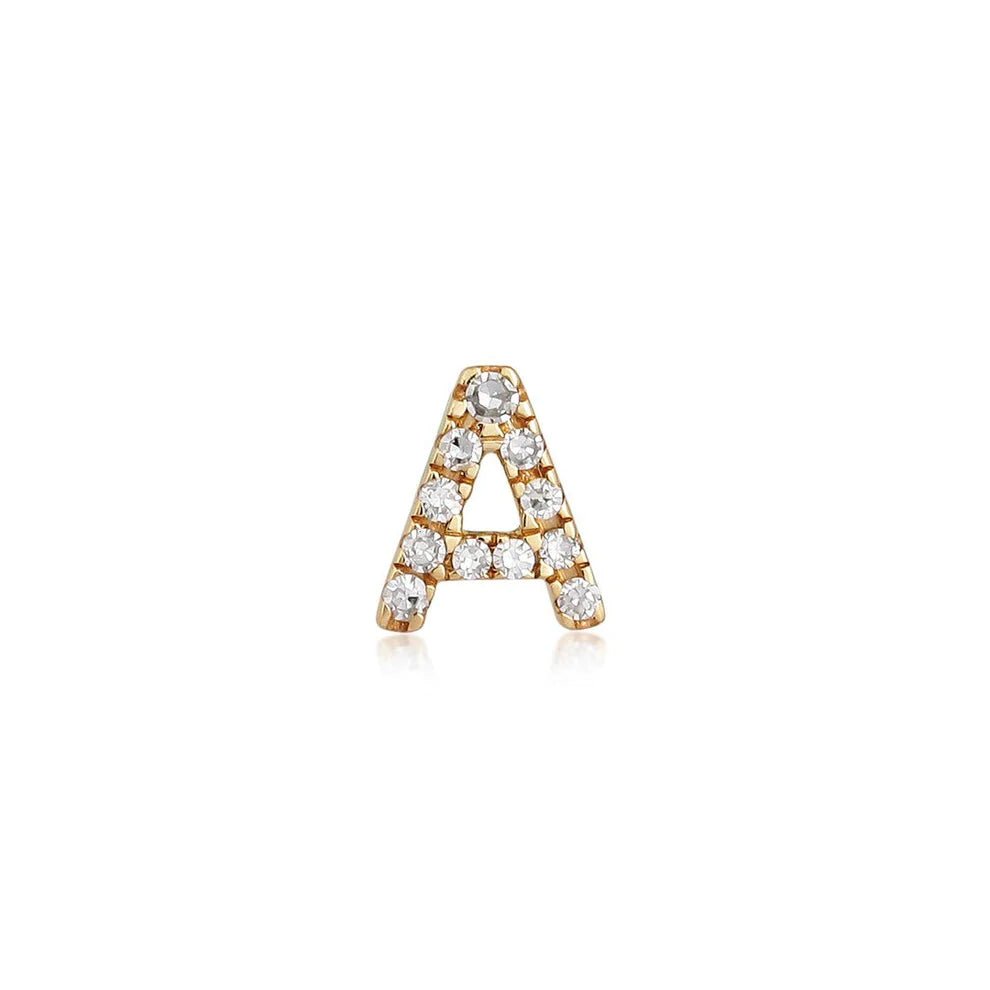 14K Diamond Initial Stud - Nolita