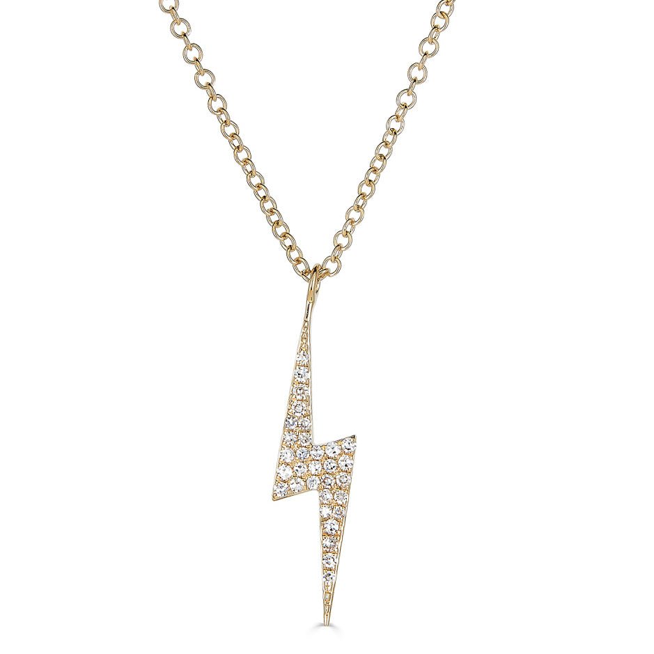 14K Diamond Lightning Bolt Necklace - Nolita